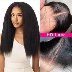 Alternative view of 5X5 Hd Lace Closure Wig Kinky Straight Natural Hairline Pre-Plucked Fast Shipping  For Women