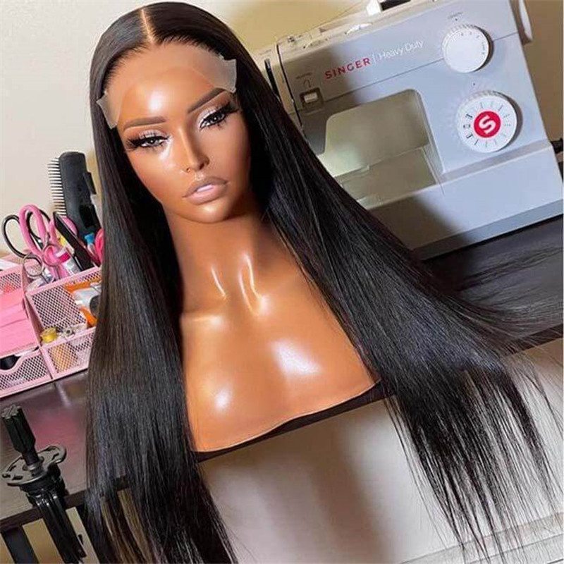 5*5 Hd Lace Closure Wigs Straight Virgin Human Hair Wig Pre Plucked For African American For Sale - Image 3
