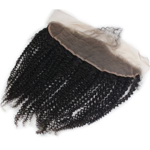 13x4 Lace Frontal Closure Kinky Curly Full Lace Front Closure Free Part Unprocessed Malaysia Human Hair Extension Ear to Ear Lace Closures Natural Color (10 inch) - Image 4