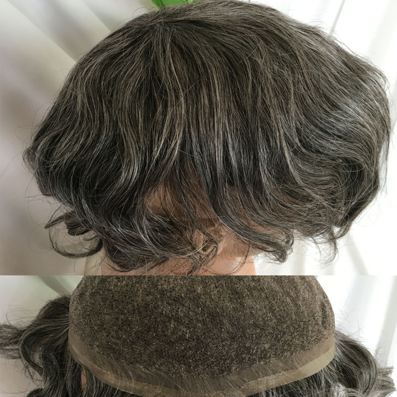 Full Franch Lace Base Toupee for Men 10x8" Human Hair pieces Men's Toupee Replacement System Men Wigs Human Hair Pieces 1B/80 Color - Image 20