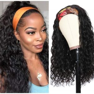 Headband Wig Human Hair Water Wave Headband Wigs For Black Women Brazilian Virgin Hair Wet and Wavy Headband Wig - Image 8