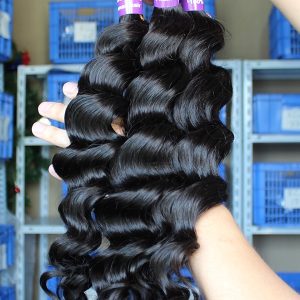 Affordable Natural Color Loose Wave Brazilian Human Hair Weaves 4pcs Bundles - Image 5