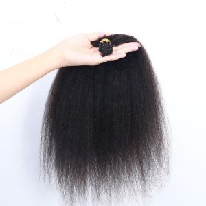 Kinky Straight I Tip Human Hair Extension 1G Per Strand 100Standard Keratin Hair Extensions For Black Woman - Image 6
