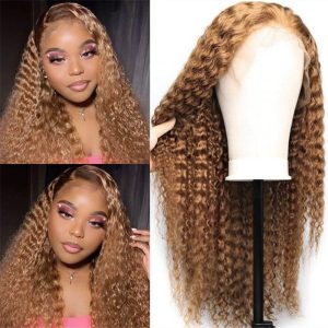 #27 Colored 13*4 Hd Lace Frontal Wigs Pre Plucked Straight /Body Wave/ Curly /Deep Wave - Image 4