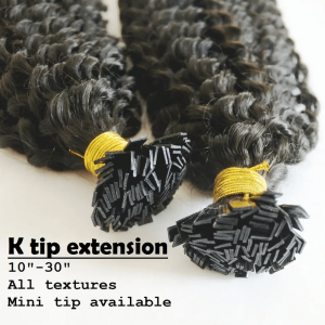 Alternative view of Indian  K Tip Hair Extensions Human Hair Curly Flat K Tip Extensions Curly K Flat Tip Virgin Hair Keratin Flat  Microlinks Raw Hair Extensions for Black Women