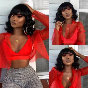 13x4 Lace Front Human Hair Wigs For Black Women Body Wave Lace Front Wig With Bangs 13x6 Wet And Wavy Lace Front Wig - Image 4
