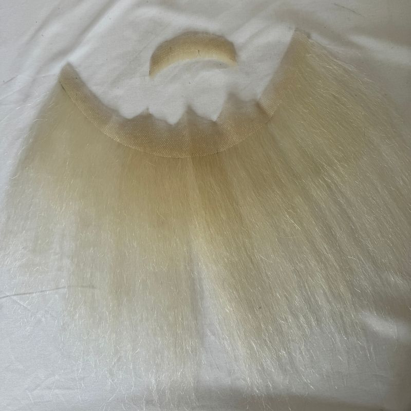 Fake Beard Swiss Lace Fake Beard And Moustache Real Human Hair Handmade Light Beard For Men Invisible Beards For Man White Color - Image 5
