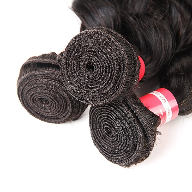 Loose Deep Wave Bundles with Closure Unprocessed Remy Virgin Hair Deep Wave With Closure Natural Color - Image 4