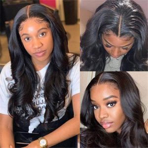 Body Wave 5X5 Invisible Hd Lace Closure Wigs Pre Plucked Natural Black Human Hair Wigs For Women - Image 3