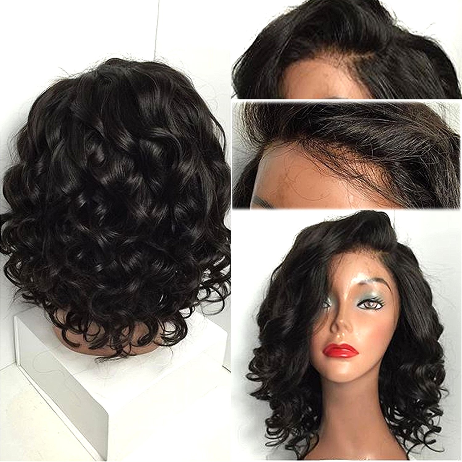 13x6 Lace Front Wigs 150% Density Loose Wavy Brazilian Remy Hair Glueless Human Hair Wigs for Black Women Lace Front Wig Short Wigs with Baby - Image 3