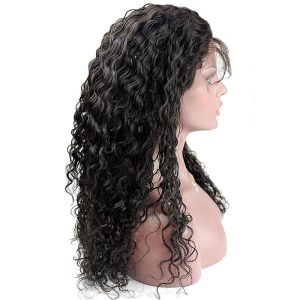 360 Lace Front Wig Brazilian Human Hair 360 Full Lace Frontal Wigs Water Wave Free Part with Baby Hair Natural Color for Black Women - Image 4