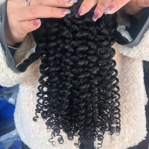 Human  Hair Bundles Curly 100% Remy Hair Extension Human Hair Weft Unprocessed Virgin Human Weave 3 Bundle - Image 3