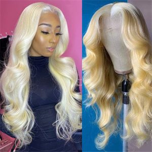 Alternative view of 613 Honey Blonde Body Wave 13X6 Hd Lace Wigs Human Hair Wigs For Women Pre Plucked