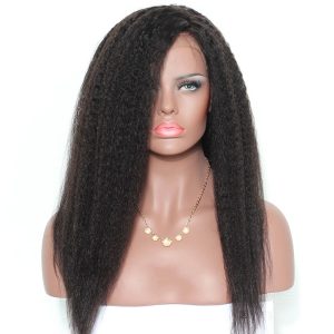 Natural Looking Lace Front Wigs 250% Density Pre pLucked Natural Black Glueless Brazilian Wigs Kinky Straight Natural Hair Line for Black Women - Image 2