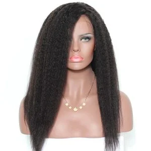 Alternative view of Natural Looking Lace Front Wigs 250% Density Pre pLucked Natural Black Glueless Brazilian Wigs Kinky Straight Natural Hair Line for Black Women