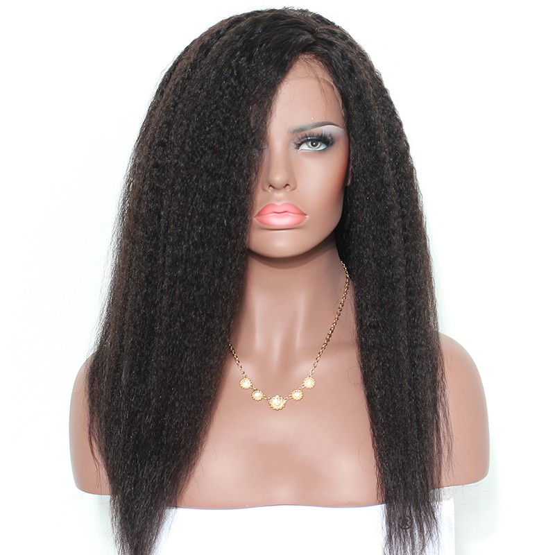 Natural Looking Lace Front Wigs 250% Density Pre pLucked Natural Black Glueless Brazilian Wigs Kinky Straight Natural Hair Line for Black Women - Image 2