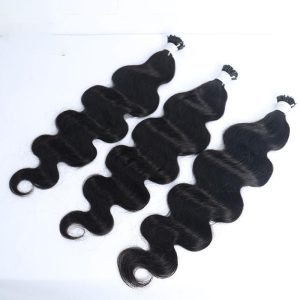 Body Wave I Tip Human Hair Extensions Microlinks Brazilian Virgin Hair Bulk 100% Human Hair Natural Black For Women Pwigs