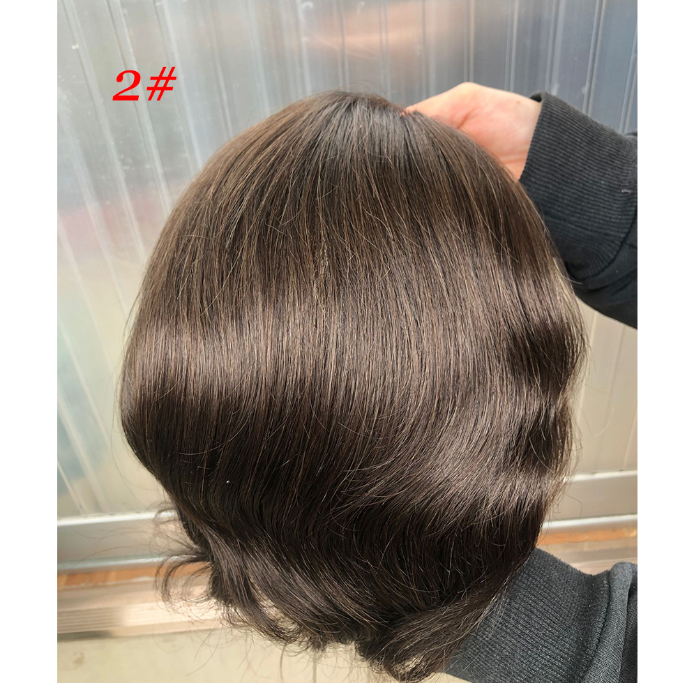 Toupee for Men Human Hair Men's Thin Skin Hair system with French Lace Hair Line Front 8x10 Inches Men Wigs Touppe For Black Men 22# color - Image 31