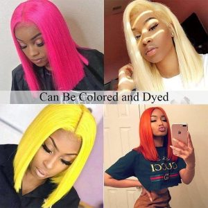 Blonde 613 Bob Wig Straight Hair 4*4 Hd Lace Closure Wig Pre Plucked 100% Human Hair Wigs - Image 3