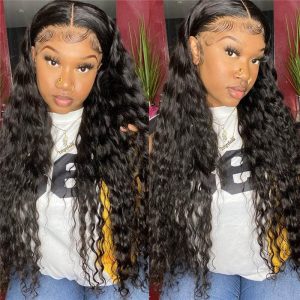 Glueless Water Wave 13X4 Hd Lace Front Wig Pre Plucked Natural Hairline 100% Virgin Human Hair Wigs - Image 4