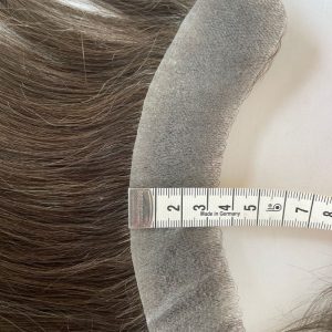 Men's V Loop Frontal Toupee PU Human Hair Hairline 100% Real Human Hair Male Replacement 4# Brown Color - Image 5