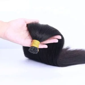 Alternative view of I Tips Human Hair Single Bundle Straight Brazilian Extension Cuticle Aligned 100 Human Hair Weave Bundles Brazilian