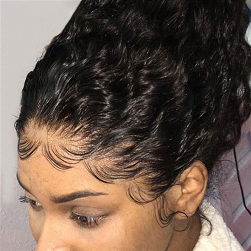 30inch 13x4 Water Wave Lace Front Wig 150% 180% Brazilian Remy Human Hair Lace Frontal Wigs For Black Women Pre Plucked - Image 2