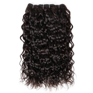 Human Hair Natural Color Hair Bundles With 13x4 Lace Frontal Pre Plucked Bleached Knots - Image 3