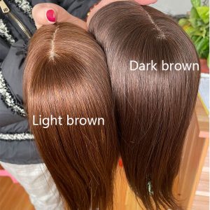 10x12cm Silk Base Hair Topper Clip in Human Hair for Women Natural Hairpiece Top Crown Hair Clip In Hair Extensions Toupee for Women - Image 9