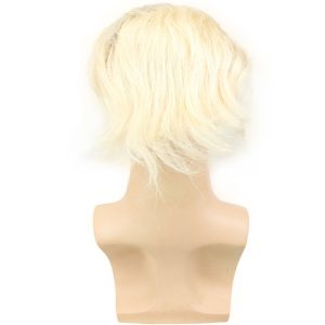 Toupee for Men with Transparent Swiss Lace with PU Around 10x8 Brazilian Human Hair Straight Hair Pieces for Men #60 Platinum Blonde - Image 7