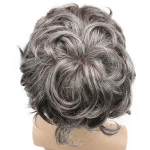 Men's Toupee Human Hair Monofilament Net Base Thin Skin Around with Combs Toupee for Men #2 Mixed 60% Grey - Image 3