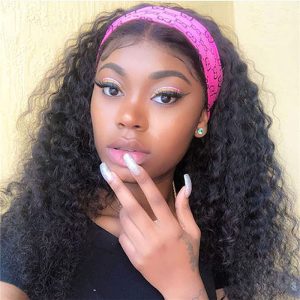 Kinky Curly Headband Wig Human Hair Wigs for Black Women Curly Headband Wigs Human Hair Glueless Brazilian Virgin Hair None Lace Front Wigs Remy Hair - Image 8