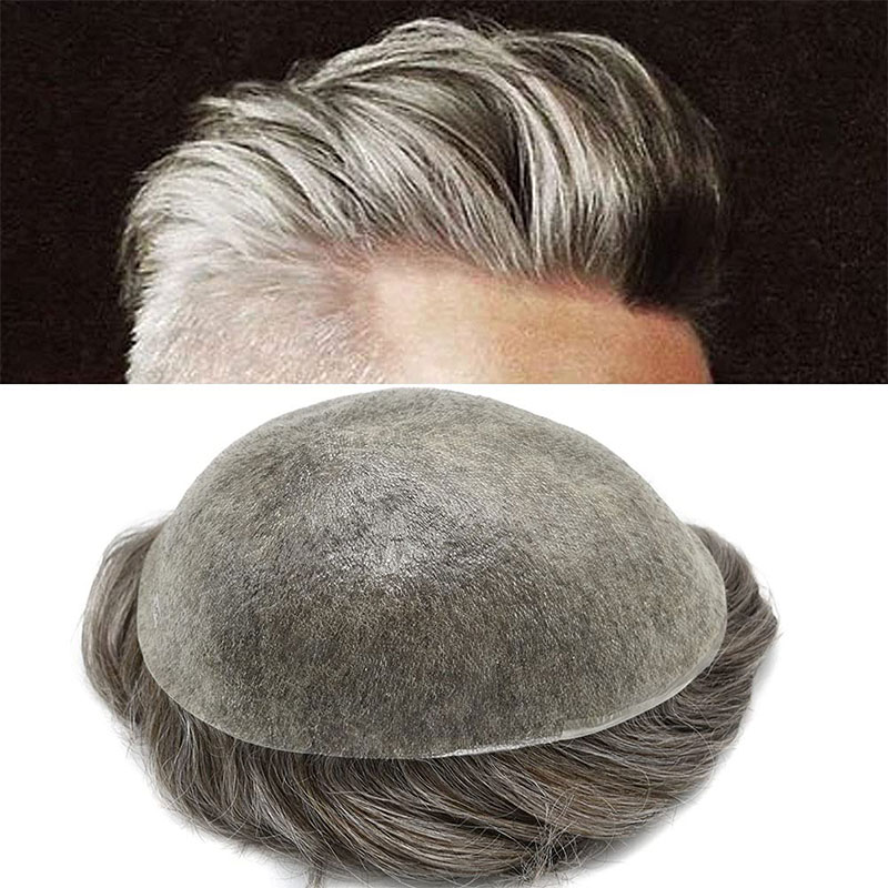 Toupee for Man Ultra Thin Skin PU Men's Hairpiece European Virgin Human Hair Replacement System Pieces 10x8inch #4 Light Brown Color - Image 17