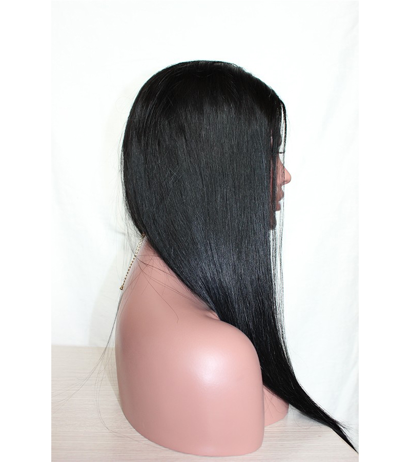 Human Lace Front Wigs With Baby Hair Natural Black Silk Straight Peruvian Hair Wig With Natural Baby Hair Bleached Knots - Image 4