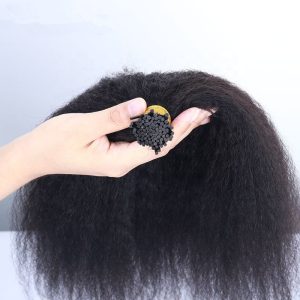 Kinky Straight I Tip Human Hair Extension 1G Per Strand 100Standard Keratin Hair Extensions For Black Woman - Image 4