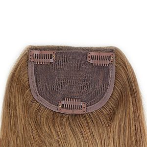 Alternative view of #8 Blonde Clip-in Front Hair Bangs Full Fringe Short Straight Hairpieces Brazilian Virgin Human Hair Extensions for women 6-8inch (#2)