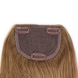 Alternative view of #8 Blonde Clip-in Front Hair Bangs Full Fringe Short Straight Hairpieces Brazilian Virgin Human Hair Extensions for women 6-8inch (#2)