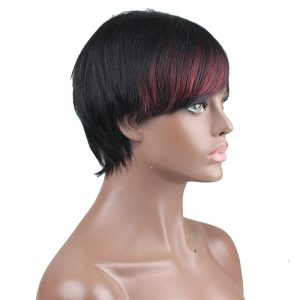Real Brazilian Human Hair 1B/99J Color Fashion Short Full Wigs for Women - Image 2