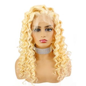 Deep Wave Color #613 Human Hair Lace Wigs Pre Plucked Natural Hair Line Natural Baby Hair Around Brazilian Hair (22inch) - Image 2