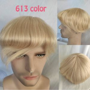 613# New Hairpiece Q6 Toupee For Men Swiss Lace & PU Base Human Hair Replacement System Unit Toupee Wig For Men Wigs 8x10 Toupee - Image 14