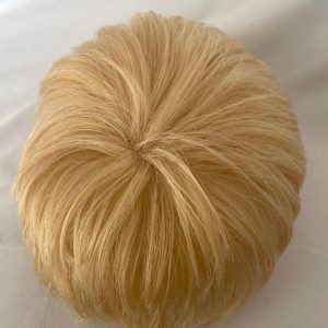 Cut Hairstyle Human Hair Piece Wigs Toupee for Men Hair Replacement System Human Hair Toupee For Men Natural Lace Front with Skin 10x8 Straight 60# Platinum Blonde Color - Image 5