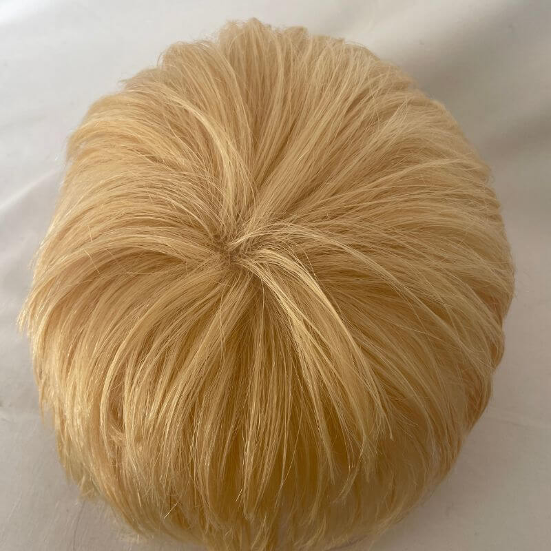 Cut Hairstyle Human Hair Piece Wigs Toupee for Men Hair Replacement System Human Hair Toupee For Men Natural Lace Front with Skin 10x8 Straight 60# Platinum Blonde Color - Image 5