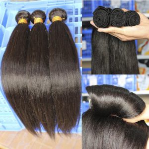 Hair Bundles Italian Yaki Brazilian Human Hair Weaves 3Bundles Natural Color - Image 6