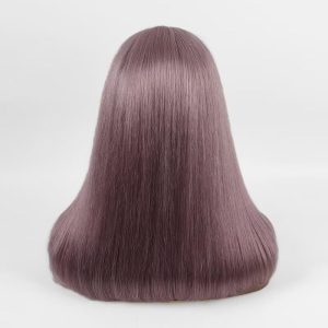 Ash Purple Straight Bob Cut Lace Wig Human Hair Wigs Brazilian Remy Pre Plucked Bob Wig Transparent Lace Wigs Glueless Colored Wigs - Image 4