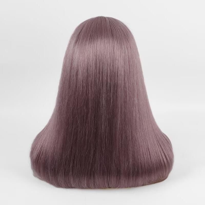 Ash Purple Straight Bob Cut Lace Wig Human Hair Wigs Brazilian Remy Pre Plucked Bob Wig Transparent Lace Wigs Glueless Colored Wigs - Image 4
