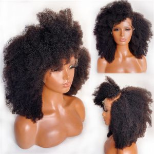 4B 4C Afro Kinky Curly Wig HD Swiss Transparent Lace Front Wig Deep Part 13x6 Lace Front Wig Human Hair Pre Plucked Remy Brazilian Lace Frontal Wigs