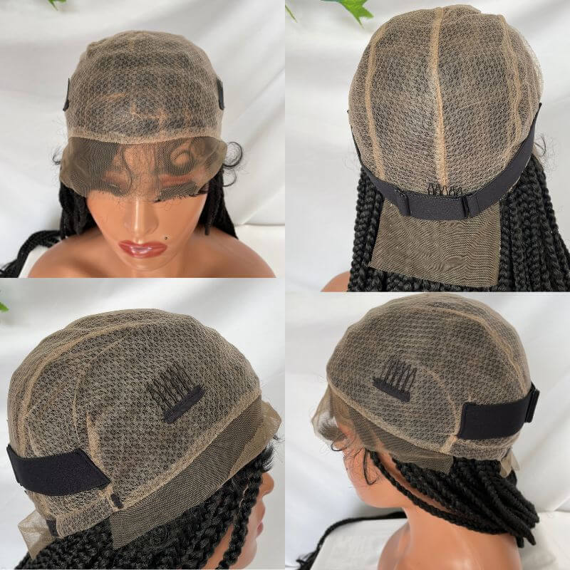 Full Lace Ombre Wigs 36 Inch double Lace Front Box Braided Wigs Knotless Lace Frontal Wig Synthetic Black Hand Braided Cornrow Braids Wigs With Baby Hair - Image 12