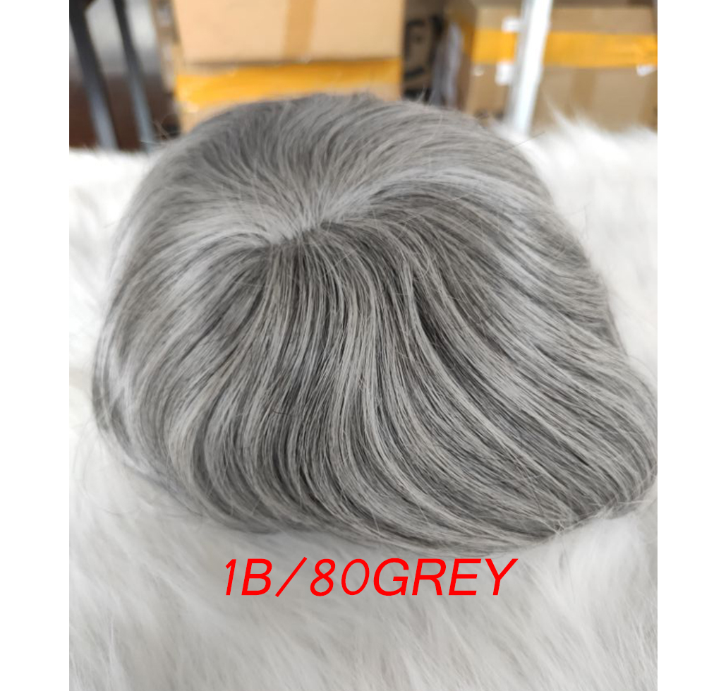 Hairpiece Men'S Toupee Lace front Hair Replacement System Bleach Knot Natural Hairline Hairpiece Thin Skin Black Human Hair Poly Toupee - Image 20