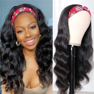 Ombre Highlight Body Wave Headband Wigs Human Hair Balayage Brown Wig With Dark Roots, Brazilian Virgin Hair Glueless None Lace Front Wig - Image 5