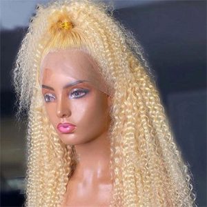 613 Blonde Kinky Curly Lace Wigs Hd Lace Front Wigs 100% Human Hair Wigs 180% Density Pre Plucked - Image 4